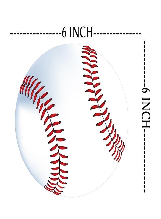 Topabel Baseball Stickers,6 Inches - 30 Pcs Sports Ball Theme Self-Adhesive Decals for Birthday Party Decorations, School Classroom Supplies & DIY Crafts - Image 2